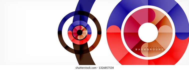 Round linear circle shapes background vector illustration