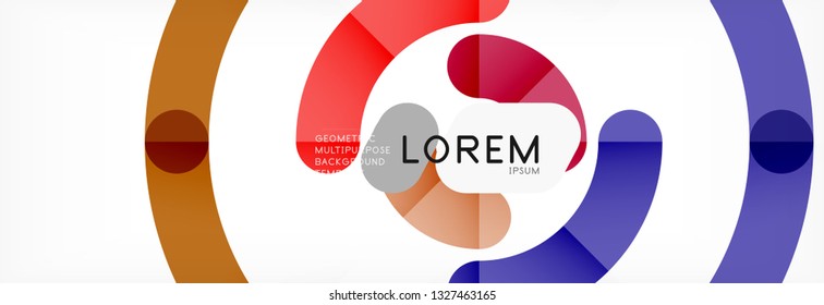 Round linear circle shapes background vector illustration
