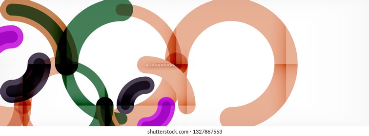 Round linear circle shapes background vector illustration