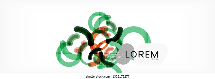 Round linear circle shapes background vector illustration