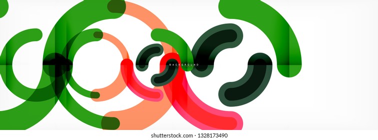Round linear circle shapes background vector illustration