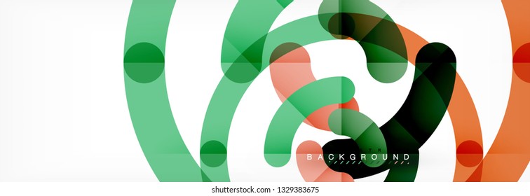 Round linear circle shapes background vector illustration