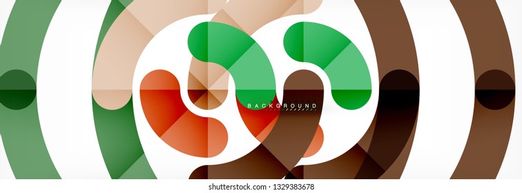 Round linear circle shapes background vector illustration