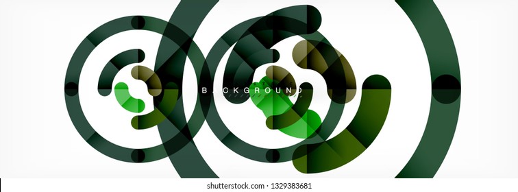 Round linear circle shapes background vector illustration