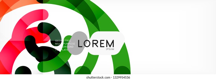 Round linear circle shapes background vector illustration