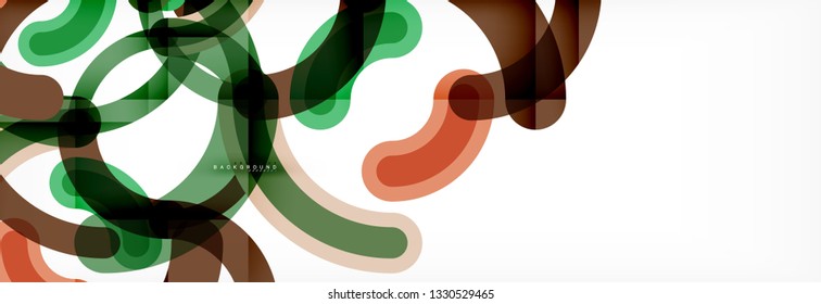 Round linear circle shapes background vector illustration