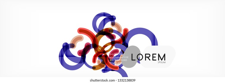Round linear circle shapes background vector illustration
