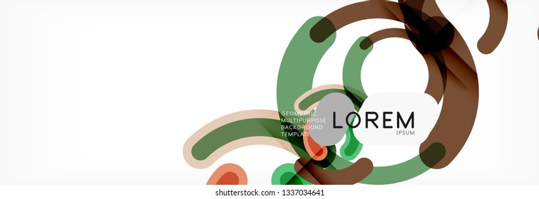 Round linear circle shapes background vector illustration