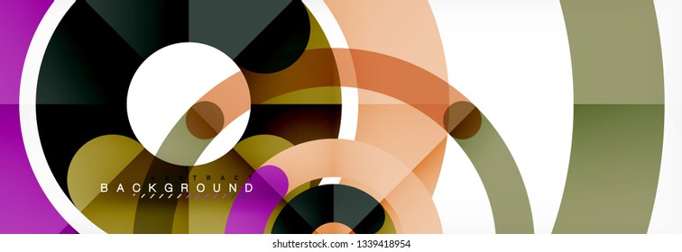 Round linear circle shapes background vector illustration