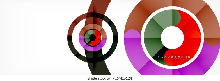 Round linear circle shapes background vector illustration