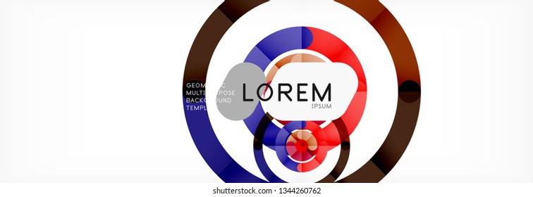 Round linear circle shapes background vector illustration