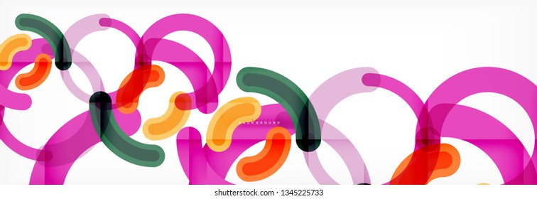 Round linear circle shapes background vector illustration