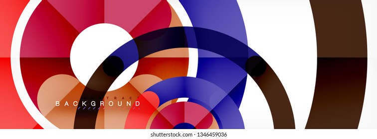 Round linear circle shapes background vector illustration