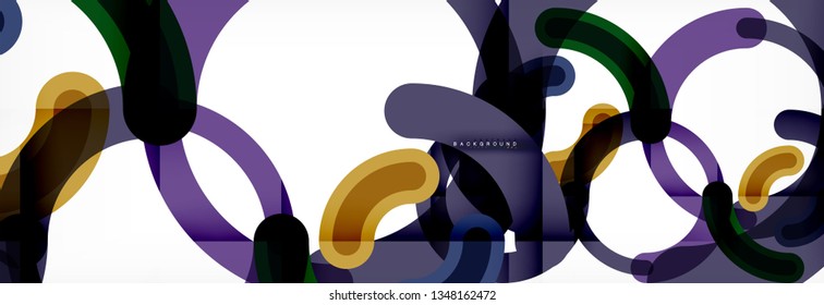 Redondear formas de círculo lineal de fondo ilustración vectorial