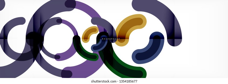 Round linear circle shapes background vector illustration