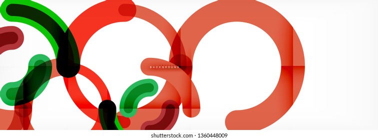 Round linear circle shapes background vector illustration