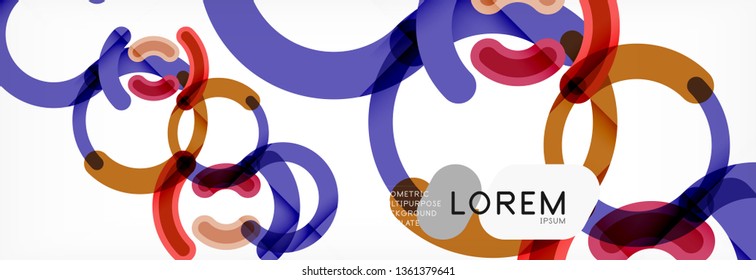 Redondear formas de círculo lineal de fondo ilustración vectorial