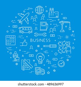 Round linear concept for business. Vectorl banner for internet business.