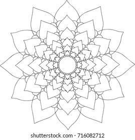 round linear geometric and floral pattern