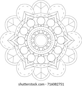 round linear geometric and floral pattern