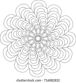 round linear geometric and floral pattern