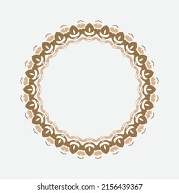round linear narrow and wide frame in abstract oriental motif. Traditional elegant floral eastern ornament to decorate and design greeting cards, certificates, wedding invitations
