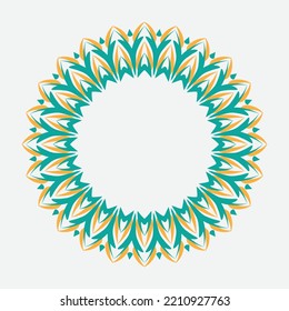 round linear narrow and wide frame in abstract oriental motif. Traditional elegant floral eastern ornament to decorate and design greeting card, certificate, wedding invitation, social media design