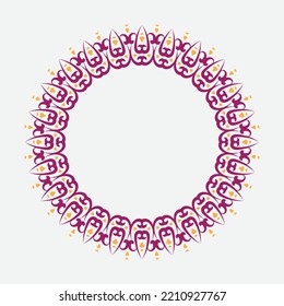 round linear narrow and wide frame in abstract oriental motif. Traditional elegant floral eastern ornament to decorate and design greeting card, certificate, wedding invitation, social media design