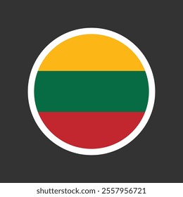 Round Lithuania flag emblem design element