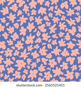 Round Little Flowers Decorative seamless pattern. Repeating background. Tileable wallpaper print.