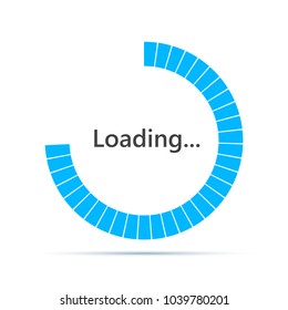 Round Loading bar element icon. Vector illustration. Download sign in flat design, isolated.