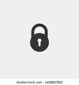 Round lock pad vector icon security