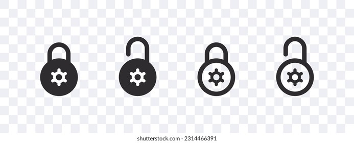 Round locks icons. Padlocks icons. Security symbol icons. Vector scalable graphics