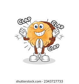 the round log applause illustration. character vector