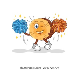 the round log cheerleader cartoon. cartoon mascot vector