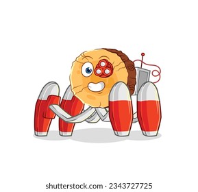 the round log future robot vector. cartoon character