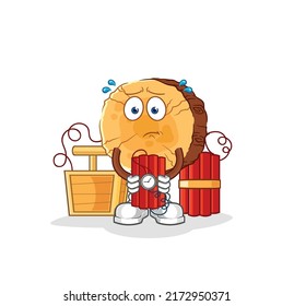 Rundholz mit dynamischem Charakter. Cartoon-Maskottvektor