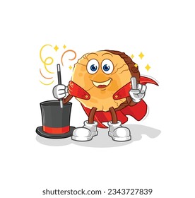 the round log magician illustration. character vector