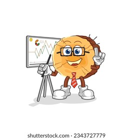 the round log marketing character. cartoon mascot vector