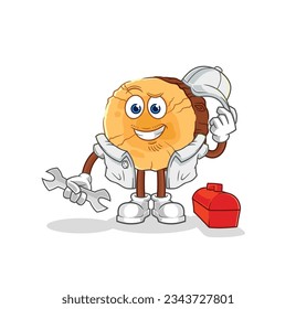 the round log mechanic cartoon. cartoon mascot vector