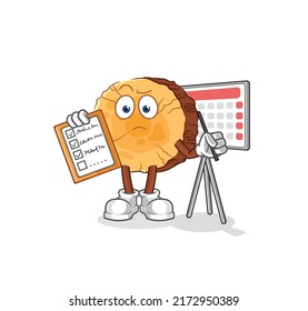 the round log schedule list vector. cartoon character