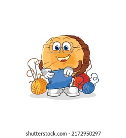 the round log tailor mascot. cartoon vector
