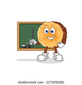 the round log teacher vector. cartoon character