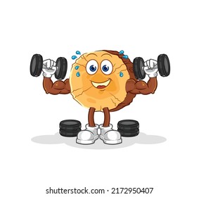 la ilustración de entrenamiento de peso de troncos redondos. vector de caracteres