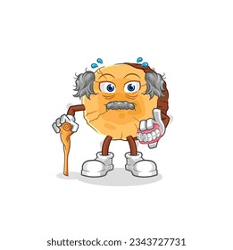 the round log white haired old man. character vector