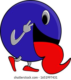 Round logo with a cheerful expression