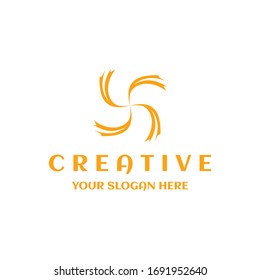 Plantilla de símbolo de diseño creativo de logotipo redondeo