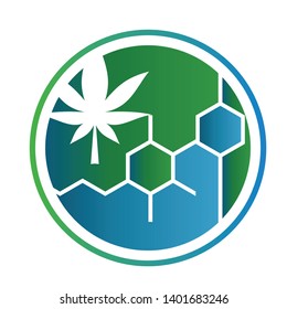 round logo design art about hemp / marijuana
