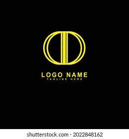 diseño de logotipo redondo con línea central en amarillo dorado para marcas y otros