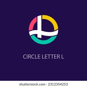 Round logo design from creative letter L. Unique colorful corporate company logo. Company initials corporate vector.